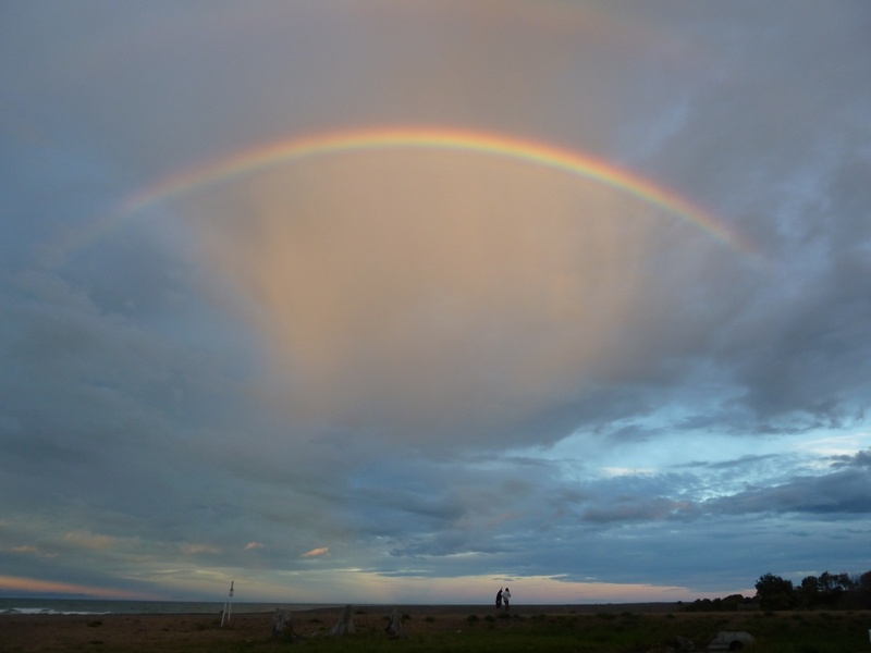 Abendstimmung am Campingplatz bei "Cape Kidnappers"