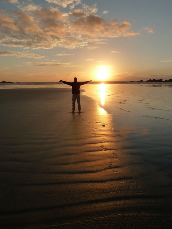 Sonnenuntergang, Tauranga Bay bei Cape Foulwind