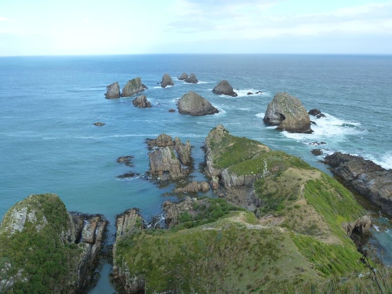 Ausblick vom Leuchtturm bei "Nugget Point" auf die"Nuggets", Catlins Coast